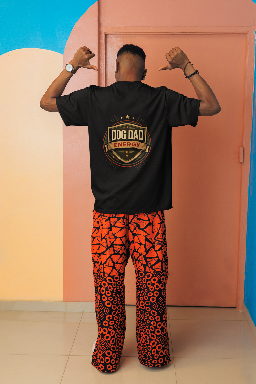 Dog Dad Energy – Oversized Classic Graphic T-Shirt