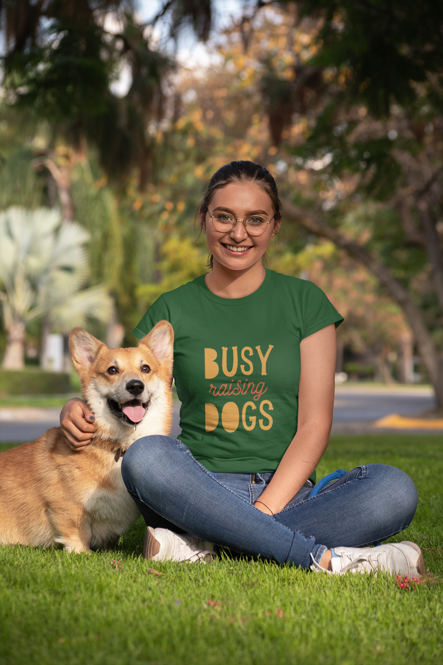 Busy Raising Dogs – Dog Mom T-Shirt