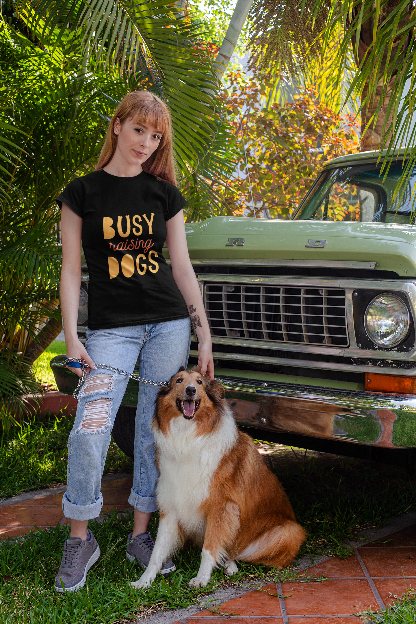 Busy Raising Dogs – Dog Mom T-Shirt